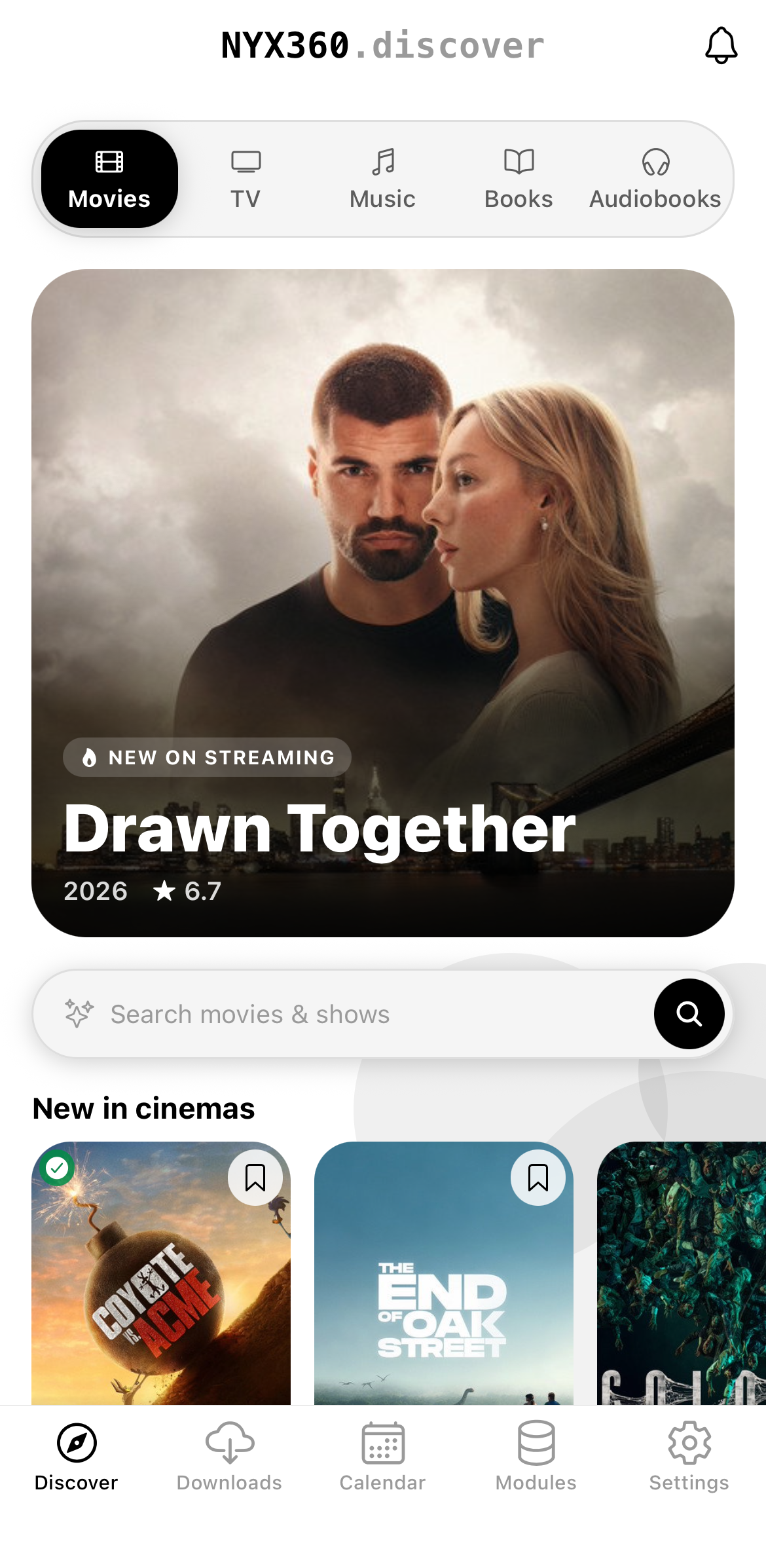Discover screen